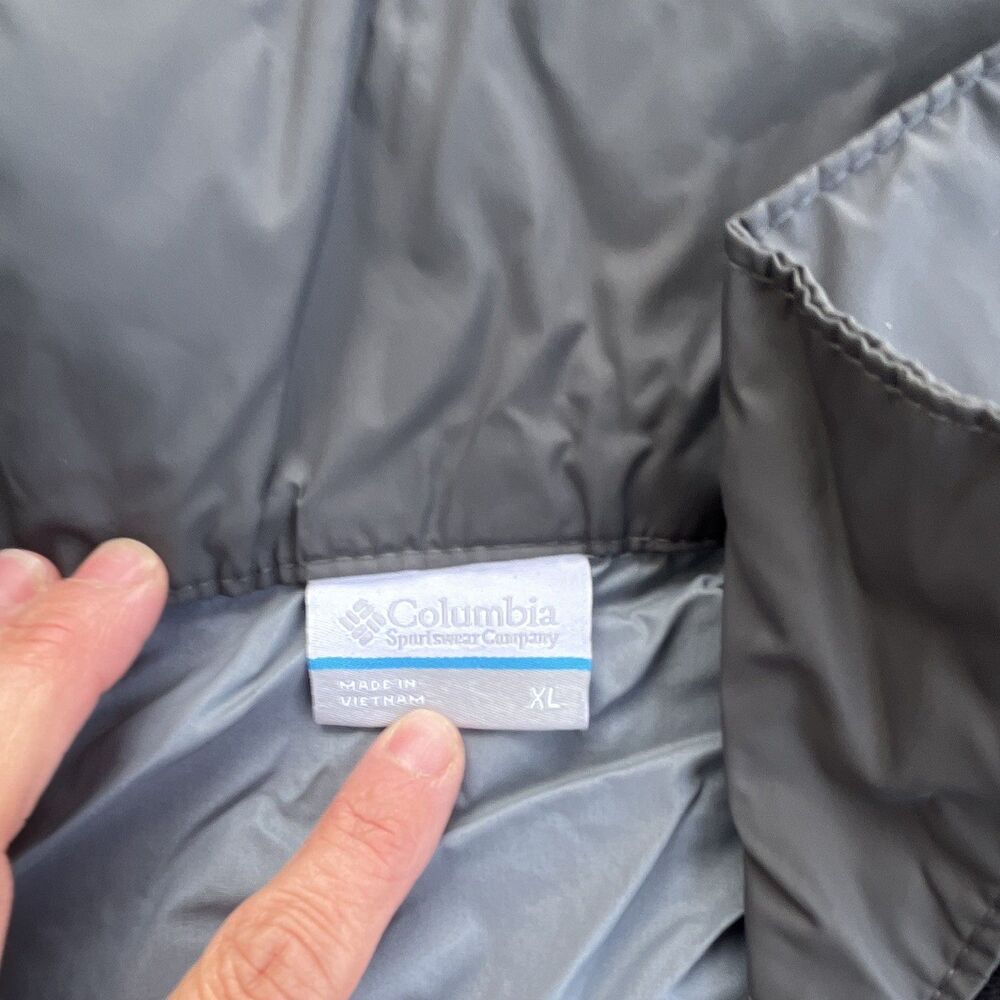 Columbia Glennaker Lake II Rain Jacket Mens XL Gray Black Packable Windbreaker - Picture 2 of 8